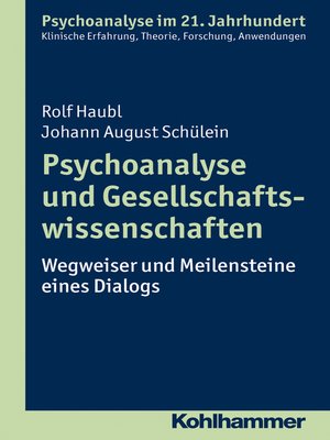 cover image of Psychoanalyse und Gesellschaftswissenschaften